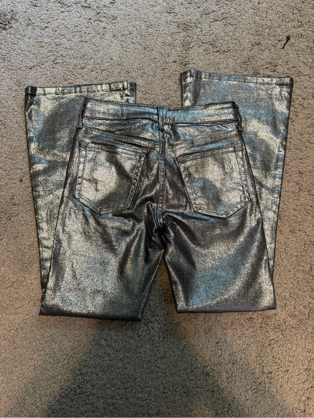 GAP Kids Metallic Charcoal Flare Jeans - Picture 3 of 3